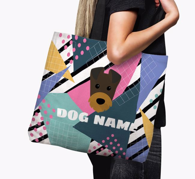 Retro Pattern: Personalised {breedFullName} Canvas Bag